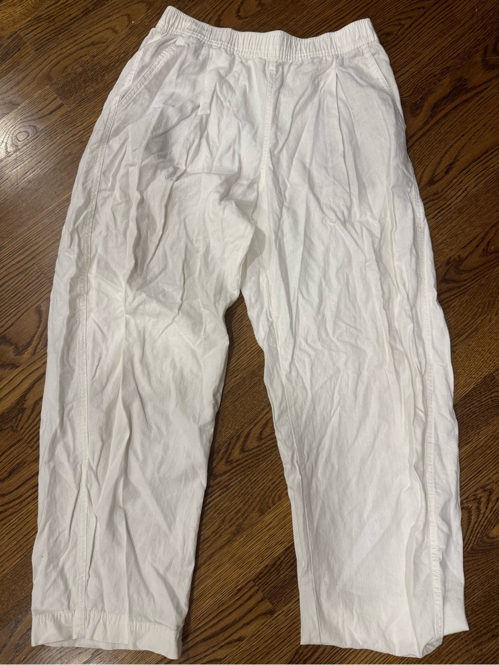 GAP Mid Rise Linen-Blend Easy Barrel Pants